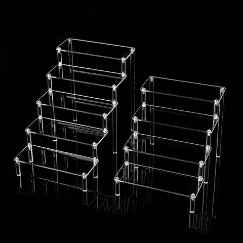 Klar Acryl Abgestufter Display-Ständer Für Actionfiguren Blind Box Puppe Cupcake Schmuck Desktop Aufbewahrungsregal Organizer