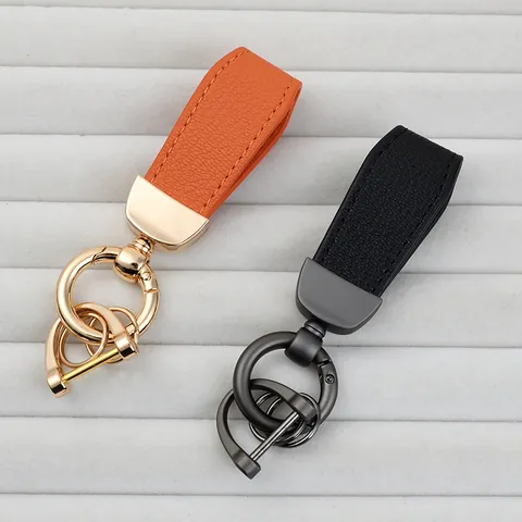 Minimalist Classic Style Solid Color Pu Leather Alloy Unisex Bag Pendant Keychain