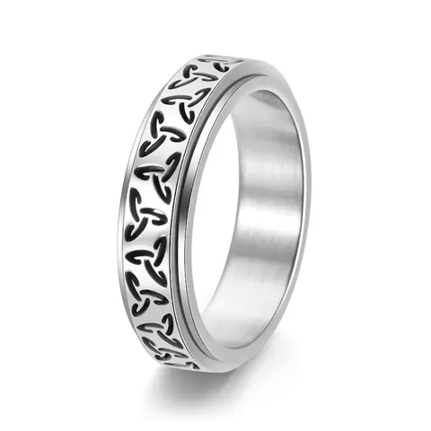 Keltischer Knoten Spinner Ring Edelstahl Wikinger Fidget Stressabbau Retro Nordischer Schmuck Für Herren Damen