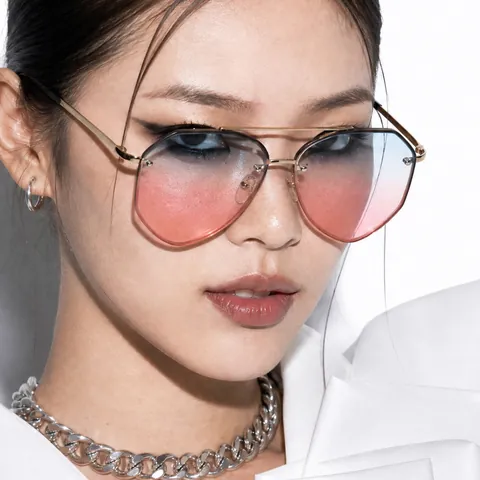 Occhiali da Sole Pilot Vintage per Donna Uomo Montatura in Metallo Lenti PC Sfumate Oversized alla Moda UV400 Occhiali da Sole