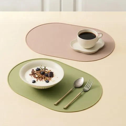 Siliconen Placemat Hittebestendig Waterdicht Oliebestendig Ovaal Eettafelmat Antislip Wasbaar Scandinavische Stijl