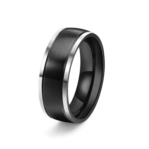 Bague En Acier Titane Pour Homme Finition Mate Brossée Bord Biseauté Poli Anneau Mode Simple Pour Hommes Bijoux Unisexe