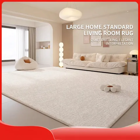 Living Room Area Rug Faux Cashmere Carpet Waterproof Stain Resistant Modern Minimalist Non-Slip Washable Home Decor