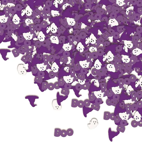 Halloween Confetti Purple White Paper Witch Hat Ghost BOO Letter Party Table Decoration Scene Layout
