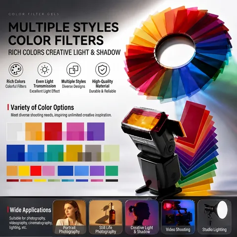 Filtri Gel Per Correzione Colore Flash Fotografia Speedlight Illuminazione Trasparente Atmosfera Accessorio PVC