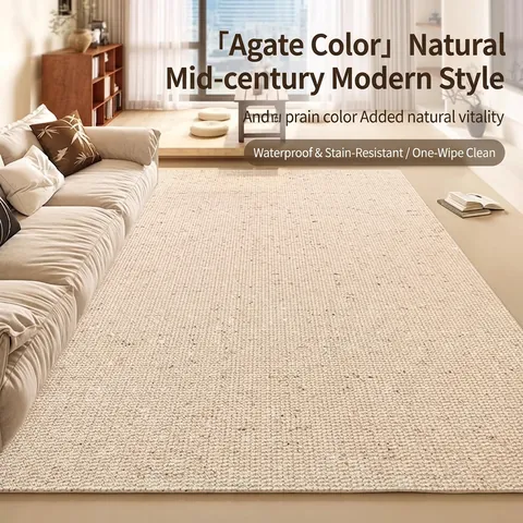 Living Room Area Rug Waterproof Valmont Velvet Modern Minimalist Wabi Sabi Non-Slip Large Washable Carpet For Bedroom Home