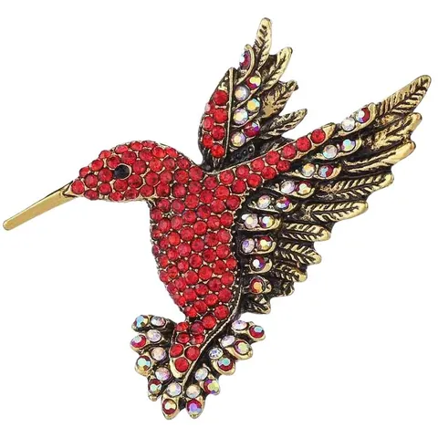 Spilla Colibrì Lega Con Strass Spille Animali Vintage Gioielli Di Moda Eleganti Per Donne