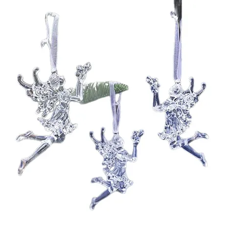 Transparent Acrylic Christmas Tree Hanging Ornaments Crystal Style Snowflake Reindeer Angel Decor Holiday Party Elegant