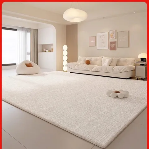 Alfombra De Sala De Estar Alfombra De Cachemira De Imitación Impermeable Antimanchas Moderno Minimalista Antideslizante Lavable