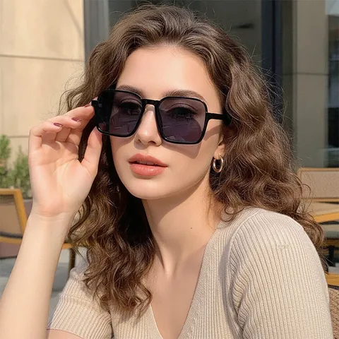 Quadratische Sonnenbrille Übergroß Retro PC Rahmen AC Gläser UV400 Schutz Mode Outdoor Streetwear Für Damen Herren