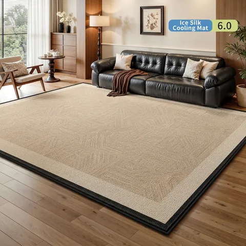 Tappeto Rinfrescante In Raso Di Ghiaccio Soggiorno Minimalista Traspirante Antiscivolo Resistente Agli Animali Antibatterico