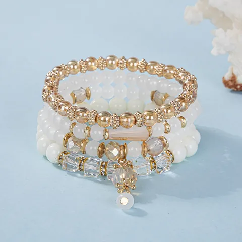 Böhmisches Mehrlagiges Perlen Armband Set Für Damen Vintage Lebensbaum Anhänger Quaste Legierung Holz Harz Perlen Elastisches Armband Schmuck Geschenk