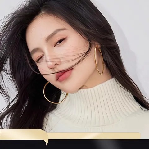 Medical Titanium Steel Hoop Earrings Large Circle Earrings Minimalist Hypoallergenic Gold Silver Earrings For Women Fashion Jewelry