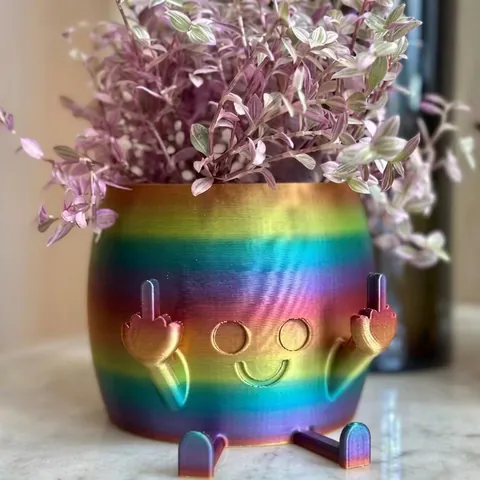 Creative Resin Middle Finger Planter Pot Funny Smiling Face Succulent Flower Pot For Garden Desktop Home Decor Figurine