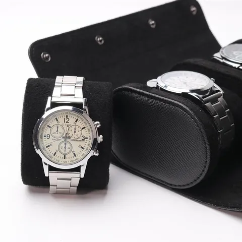 Custodia da Viaggio per Orologi in Pelle PU di Lusso Scatola Porta Orologi Portatile Multicolore Con Morbida Fodera in Velluto