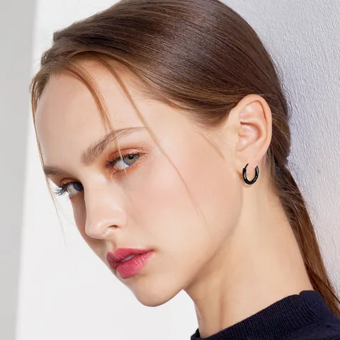 Minimalistische Roestvrijstalen Oorbellen Voor Mannen Vrouwen Geometrische Ronde Oorsluiting Goud Zwart Staalkleur Mode Sieraden