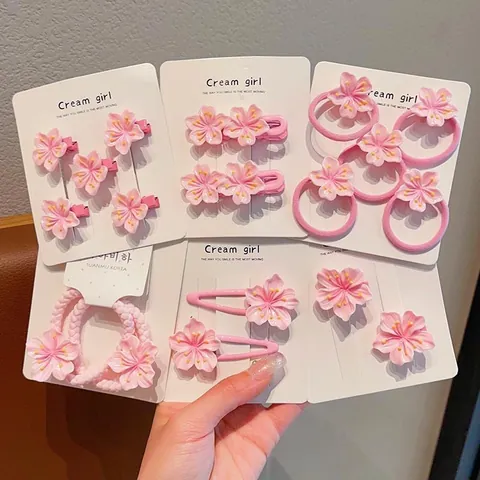 Dolci Fermagli Per Capelli A Fiore In Resina Per Bambini Rosa Sakura Bianco Frangipane Becco Di Papera Elastico Per Capelli Ragazze Accessori