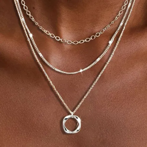 Collane A Doppio Strato Con Catena Placcata Oro 18k In Acciaio Inossidabile 304 A Forma Di Cuore Minimalista