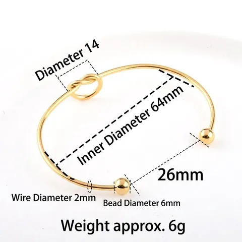Minimalistische Roestvrijstalen Hart Knoop Open Armring Voor Vrouwen Gegalvaniseerde Hartvormige Manchetarmband Mode Sieraden