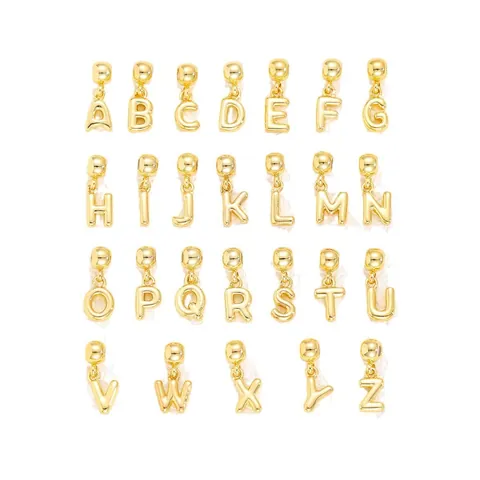 Personalisierte Bubble Buchstaben Kette Initial Anhänger Schmuck Für Damen Herren Gold Überzogene Kupfer Legierung DIY Halsschmuck
