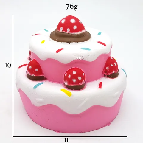Simulation Slow Rebound Double Layer Strawberry Cake Squishy Toy PU Soft Squeeze Stress Relief Toy For Kids Adults Gift