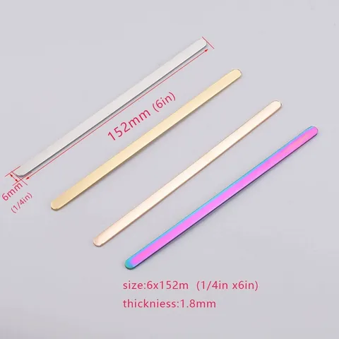 Mirror Polished Stainless Steel Bangle DIY Material Blank Metal Bar Strip For Bracelet Making Handmade Jewelry Findings Accessories