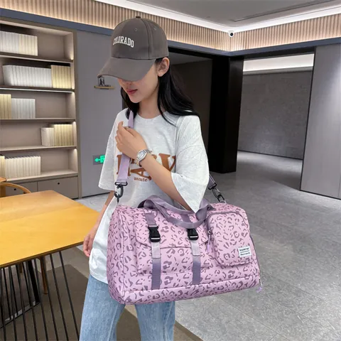 Borsa da Palestra Grande Capacità Separazione Secco Umido Sport Viaggio Borsone Scomparto Scarpe Stampa Animale Oxford Impermeabile Uomo Donna