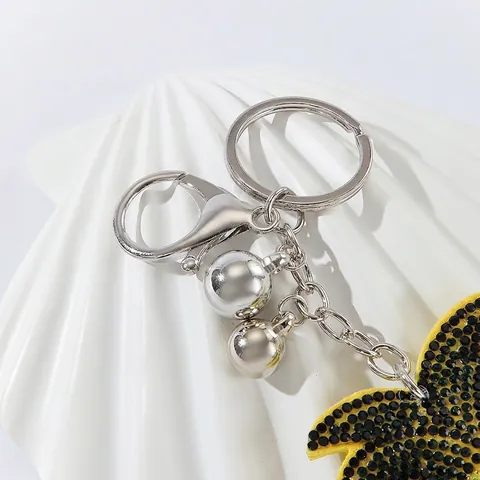 Simpatico Portachiavi ad Ananas con Strass Pendente per Borsa in Pelle Frutta per Donna Ciondolo ad Ananas Scintillante Contrasto Colore