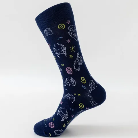 Men's Cotton Blend Mid Calf Socks Space Planet Tool Mathematical Formula Printed Casual Crew Socks For Daily Wear Gift