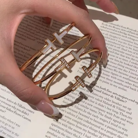 Minimalistische Geometrische Koperen Inleg Zirkoon 18k Verguld Rosé Verguld Wit Verguld Damesarmband