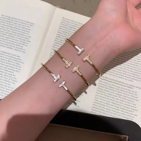 Minimalistische Geometrische Koperen Inleg Zirkoon 18k Verguld Rosé Verguld Wit Verguld Damesarmband