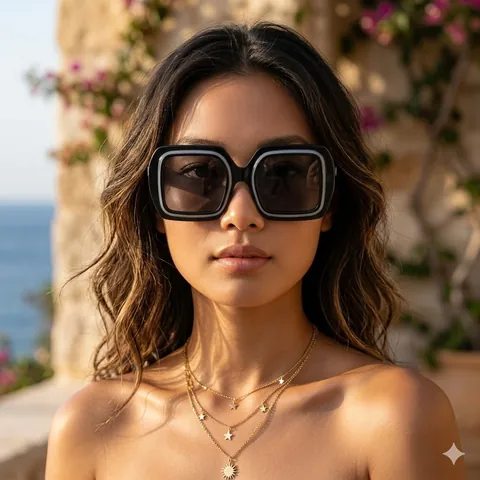Retro Oversized Quadratische Sonnenbrille PC AC Mode Street Style Vintage Luxus Brille Für Herren Damen