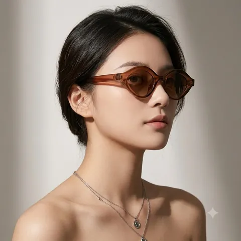 Occhiali Da Sole Cat Eye Moda Vintage Ovale Montatura PC Lente AC Protezione UV400 Sport All Aperto Hip Hop Per Donne Uomini