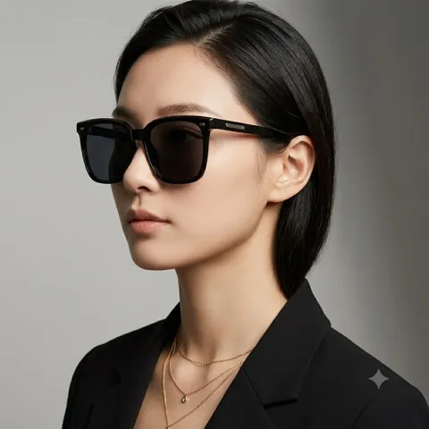 Lunettes De Soleil Carrées Surdimensionnées Vintage Protection UV Monture PC Verres AC Rivet Métal Streetwear Homme Femme