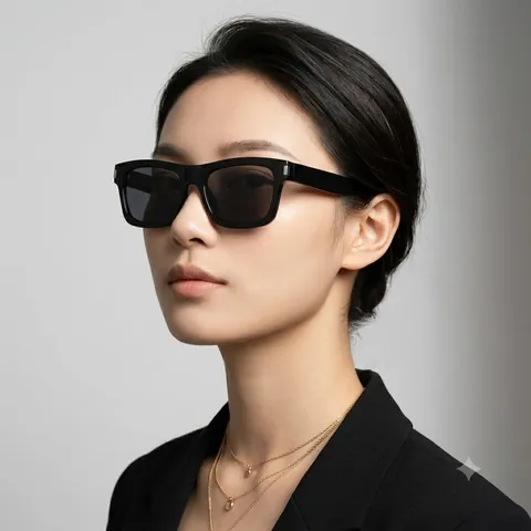 Retro Square Sunglasses For Men Women Fashion PC Frame UV400 Protection Rectangular Eyewear With Metal Decor Vintage