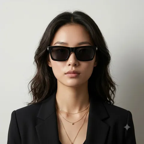 Retro Square Sunglasses For Men Women Fashion PC Frame UV400 Protection Rectangular Eyewear With Metal Decor Vintage