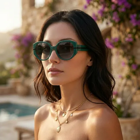 Übergroße Geometrische Sonnenbrille PC Rahmen AC Linse UV400 Schutz Retro Mode Brille Für Herren Damen Outdoor