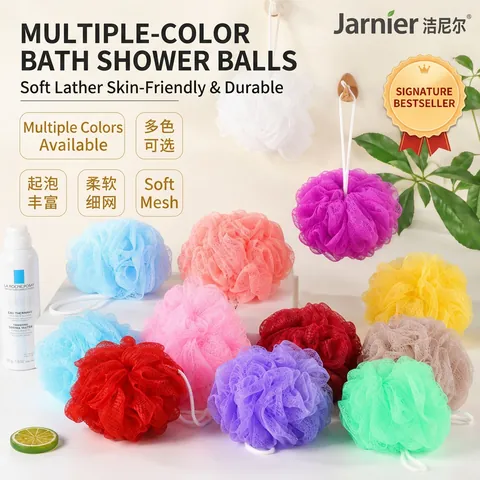 Spugna Da Bagno Luffa Morbida Rete PE Doccia Schiuma Ricca Esfoliante Lavaggio Corpo Con Corda Colorato