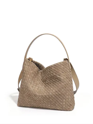 Gewebte Hobo Tasche PU Leder Handgefertigt Große Kapazität Schulter Tote Retro Minimalistische Elegante Handtasche