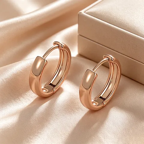 Minimalist Geometric Hoop Earrings Copper Alloy High Polished Round Huggie Ear Buckle Lightweight Jewelry For Women