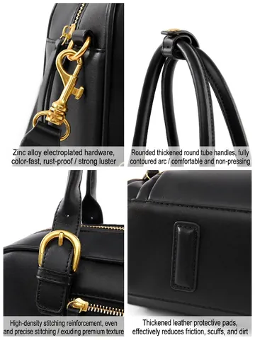 Damen Vintage PU-Leder Boston Tasche Große Kapazität Goldene Hardware Henkeltasche Crossbody Umhängetasche Für Den Alltag