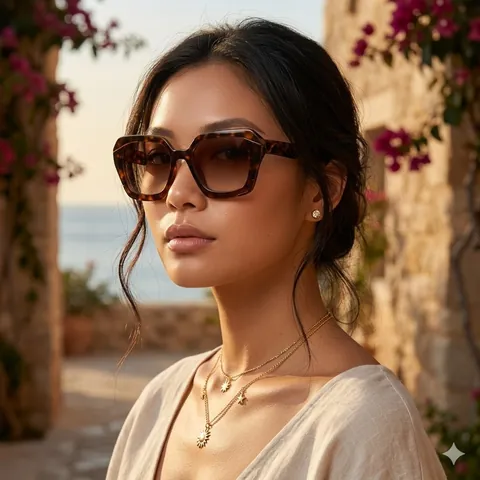 Lunettes De Soleil Géométriques Protection UV400 Monture PC Verres AC Polygone Vintage Mode Unisexe