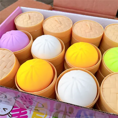 Neue Simulation Gedämpftes Gefülltes Brötchen Belüftungsfarbe Gedämpftes Gefülltes Brötchen Mit Käfig Neues Seltsames Dekompressions-gedämpftes Gefülltes Brötchen Spielzeug Direkt