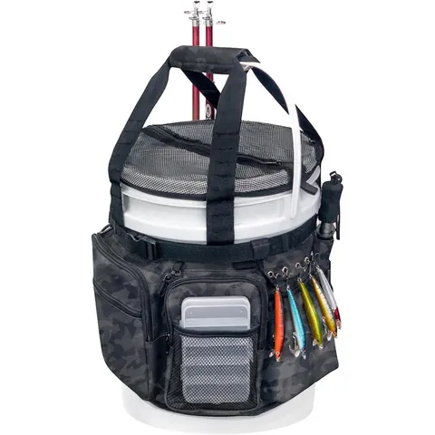 Camouflage Angeleimer Organizer Tasche Multi-Pocket Wasserdicht Oxford Stoff Angelausrüstung Tasche Ruten Zangen Halter Tasche