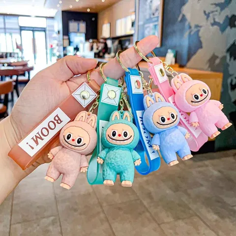 Labubu Schlüsselanhänger Cartoon Puppe Anhänger 3d Süß Hochwertig Tasche Auto Kleines Geschenk Anhänger