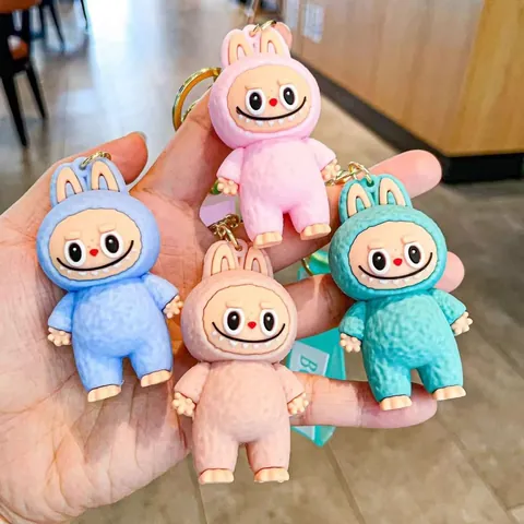 Labubu Schlüsselanhänger Cartoon Puppe Anhänger 3d Süß Hochwertig Tasche Auto Kleines Geschenk Anhänger