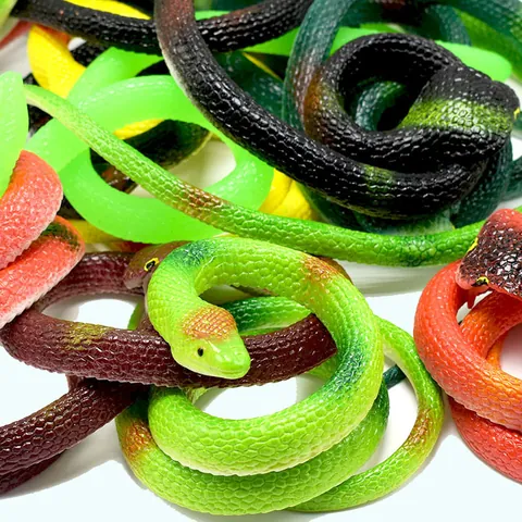 70cm Halloween Simulación De Serpiente De Goma Divertida Cabeza Redonda Suave Juguete De Simulación De Serpiente
