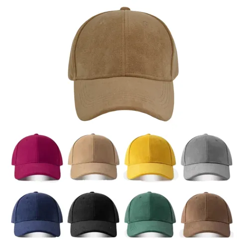 Minimalist Suede Texture Baseball Cap Autumn Winter Solid Color Plain Curved Brim Adjustable Sun Hat For Men Women