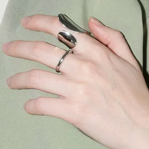 Vintage Minimalistische Koperen Open Ring Voor Dames Heren Onregelmatige Stroomlijn Goud Zilver Verguld Geometrische Verstelbare Ring