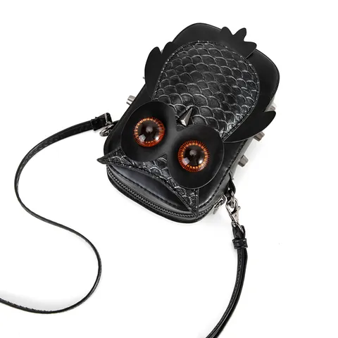 Damen Punk Eule Schildkröte Umhängetasche Gothic PU Leder 3D Tier Schultertasche Mit Nieten Für Den Täglichen Gebrauch